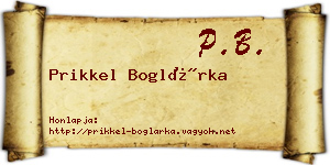 Prikkel Boglárka névjegykártya